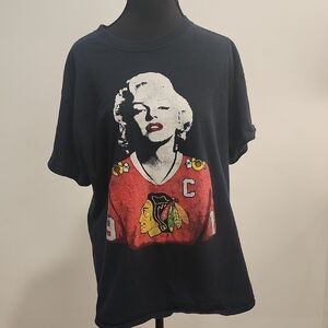 Marilyn Monroe Blackhawks Short Sleeve T-Shirt